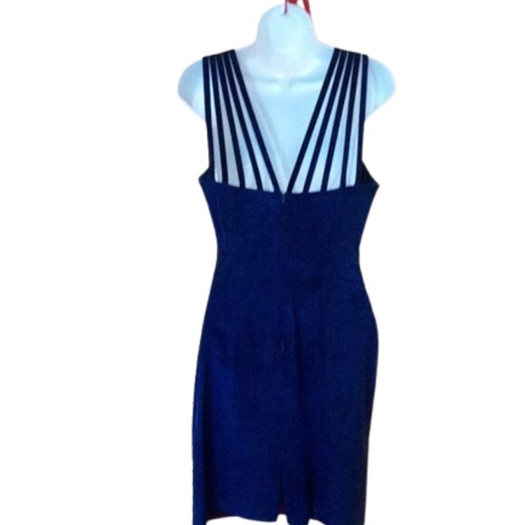 VINTAGE  Suede Dress - Dark Blue   XS - Picture 3 of 5